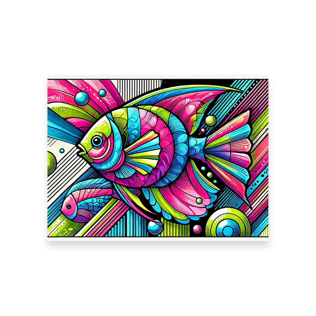 Eye - Catching Neon Pop Art Fish Wall Art for Stunning Decor