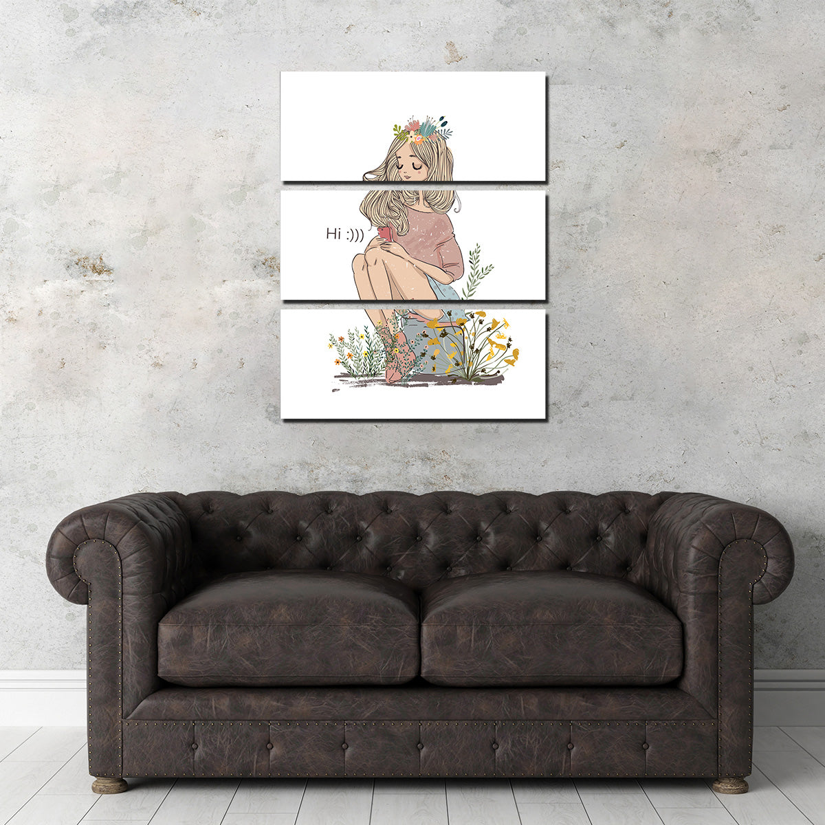 Charming Cartoon Flower Girl Wall Art for Stunning Decor