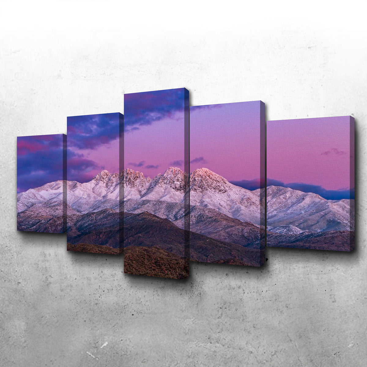 Exquisite Snow - Clad Four Peaks Mountain Wall Art for Stunning Home Decor