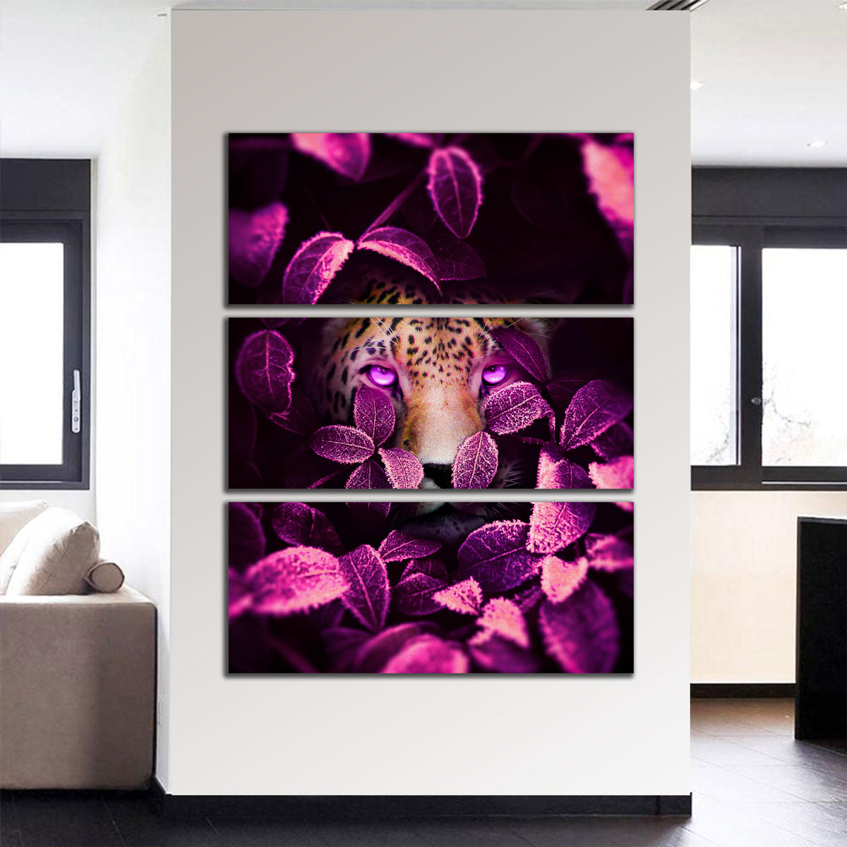 Vibrant Pink Eyes Jaguar Wall Art for Stunning Home Decor