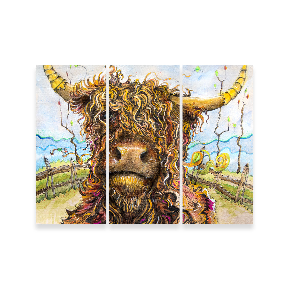 Exquisite Highland Cow Art Canvas Wall Art for Home Decor