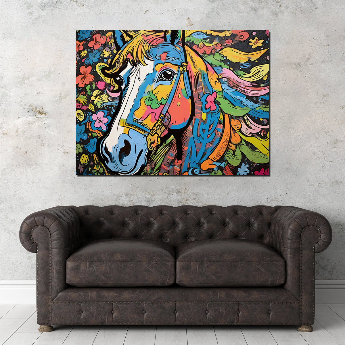 Stunning Horse Graffiti Wall Art by Stephen Chambers