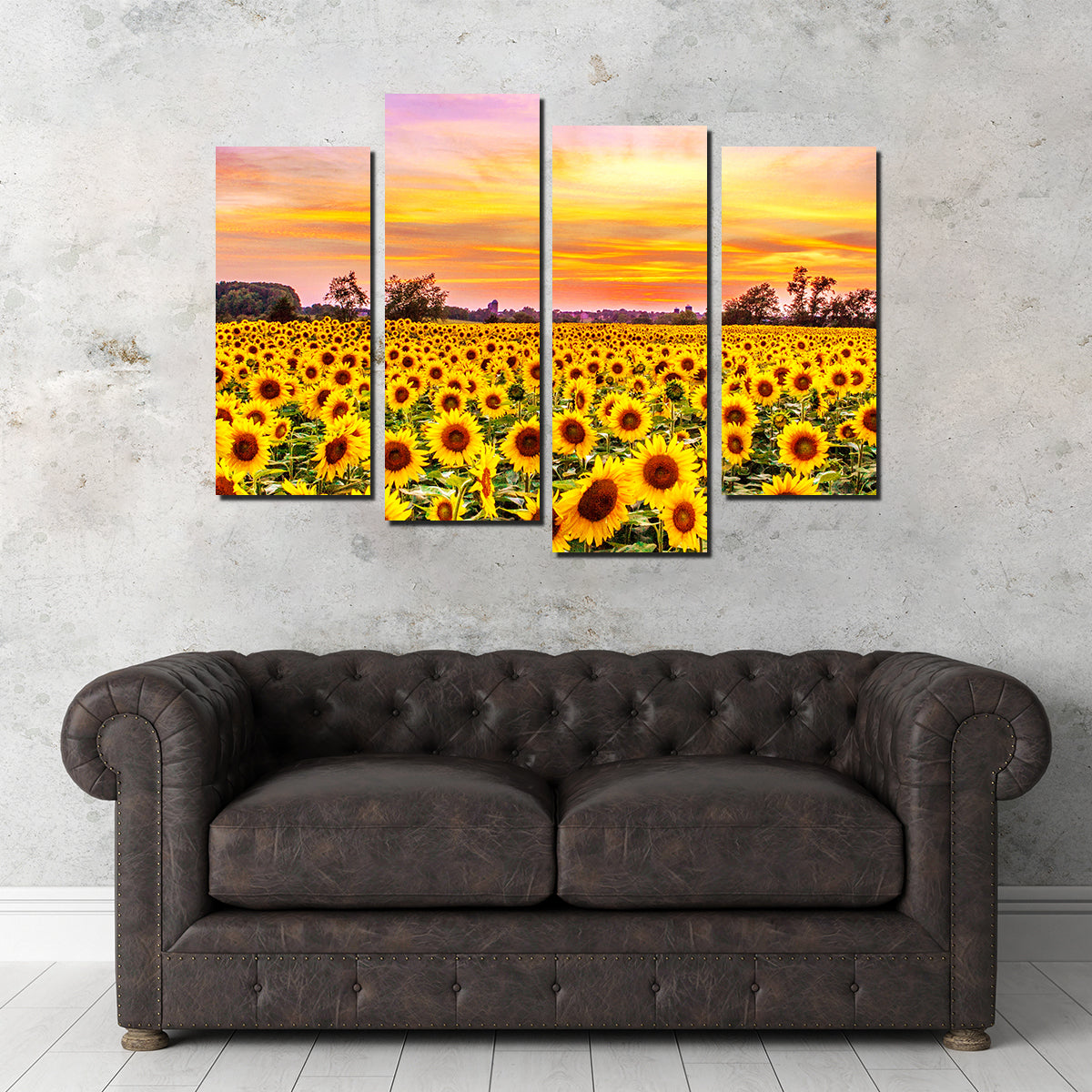 Stunning Bed of Sunflowers Wall Art for Your Home Decor