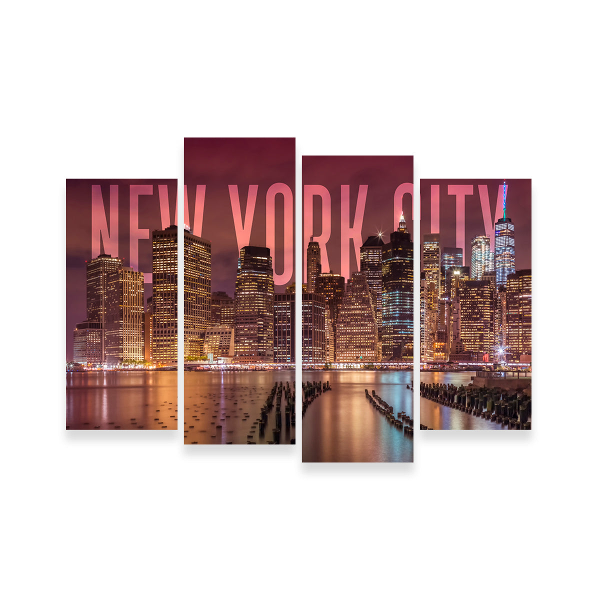 Stunning NYC Letters - Night Wall Art for Bedroom Decor