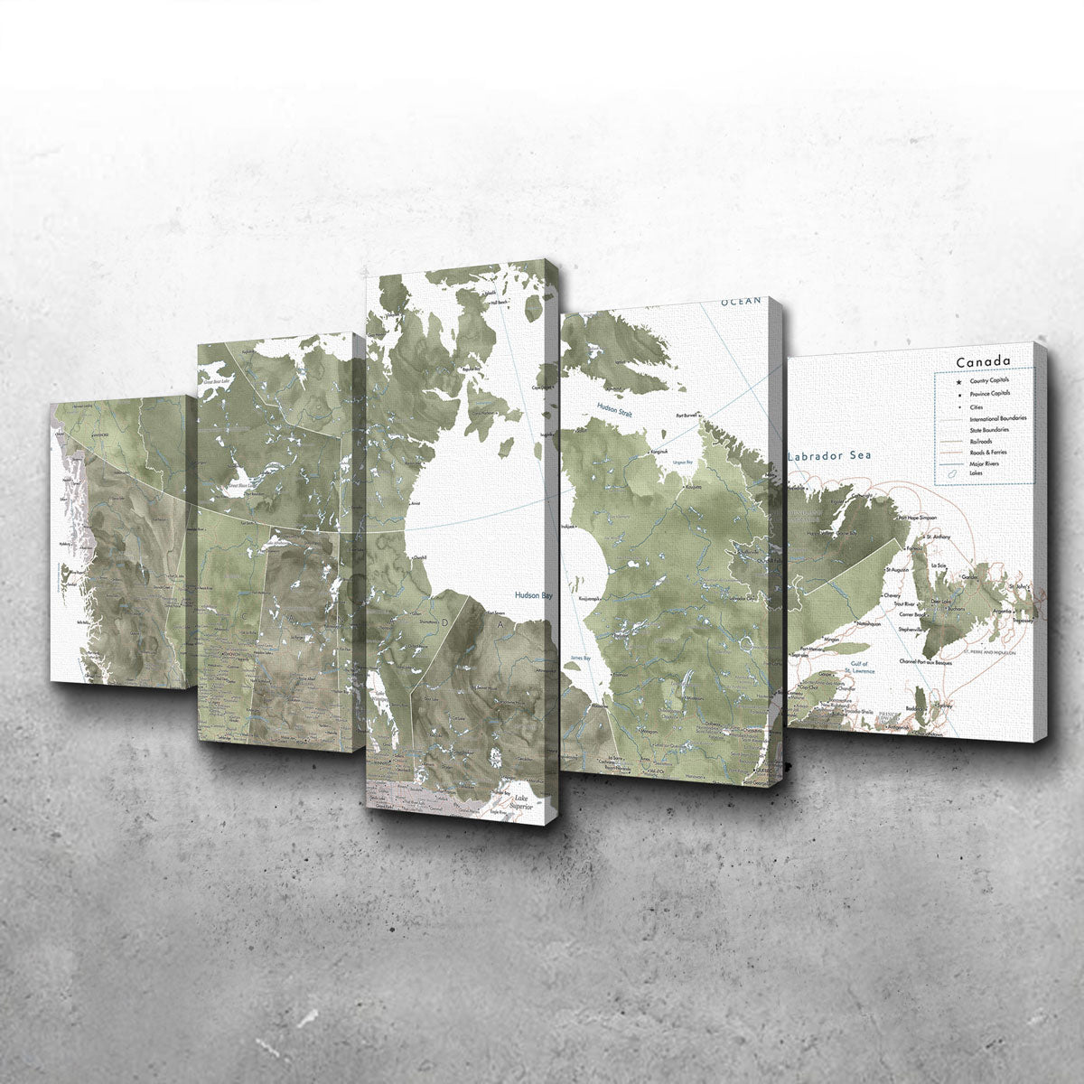 Stunning Canada Map 2 Wall Art by Blursbyai
