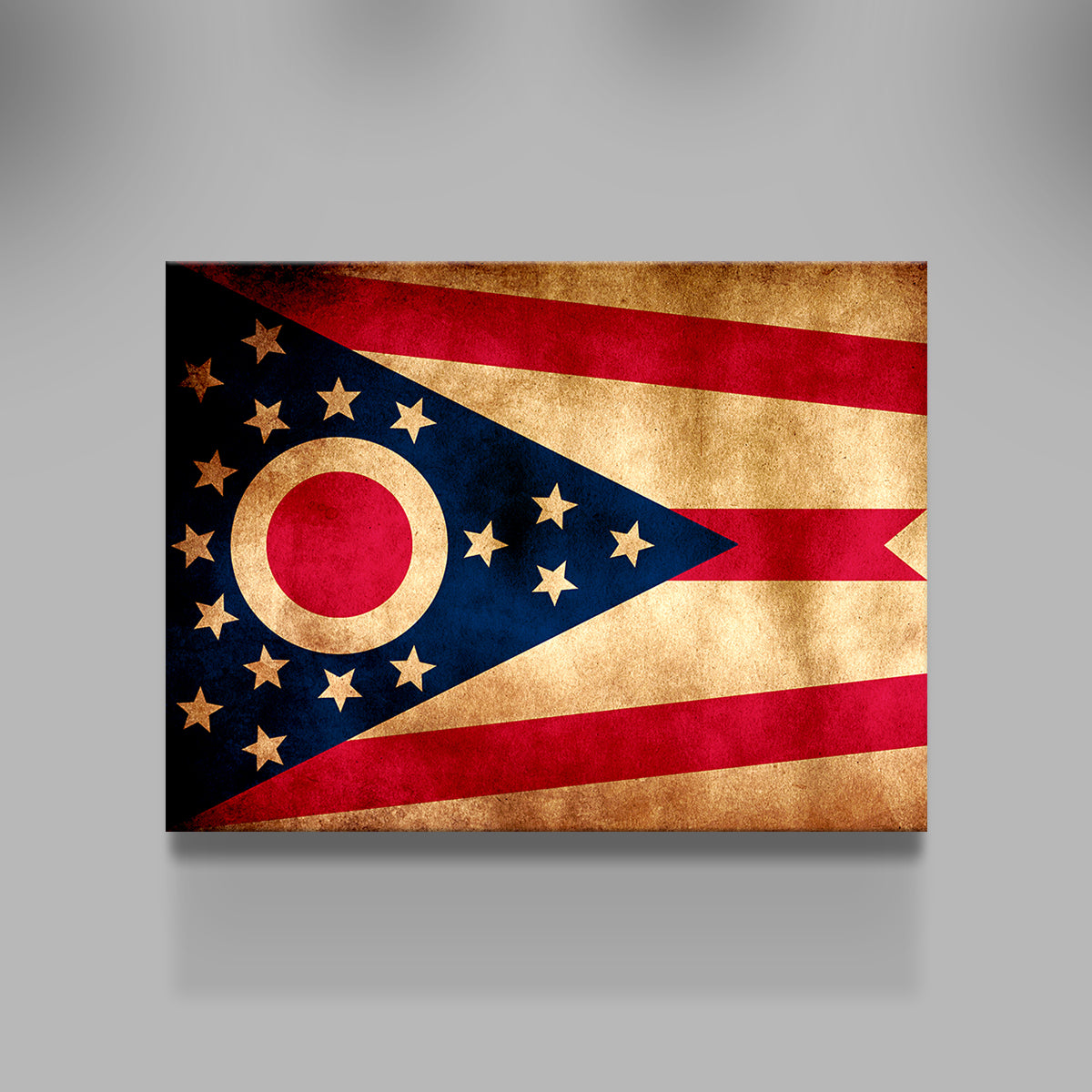 Vintage Ohio State Flag Grunge Wall Art for Stunning Home Decor