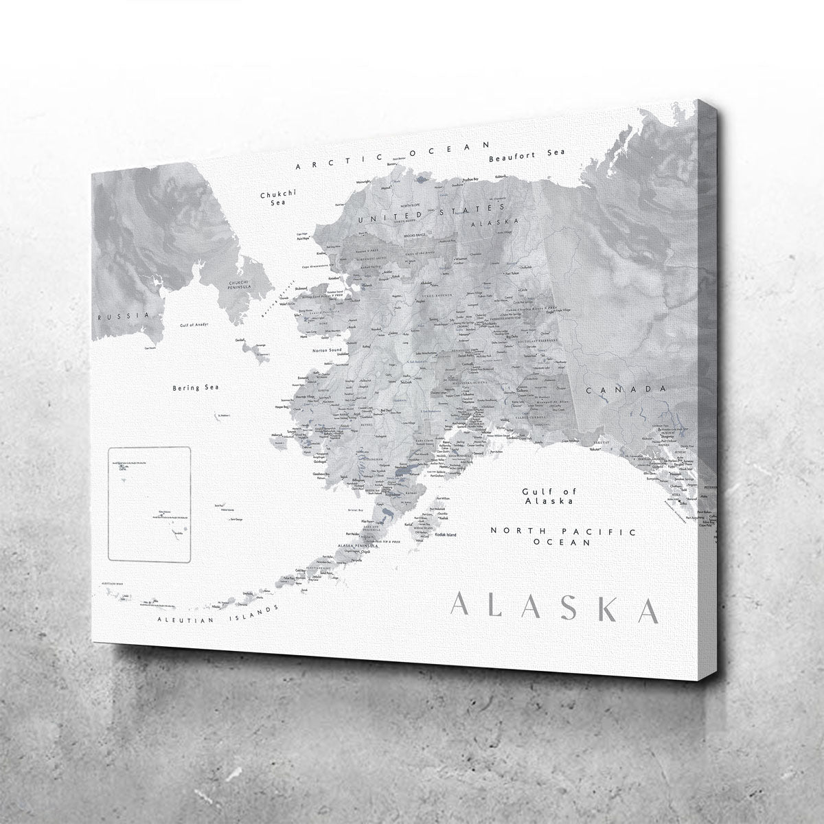 Stunning Alaska Map 2 Wall Art by Blursbyai
