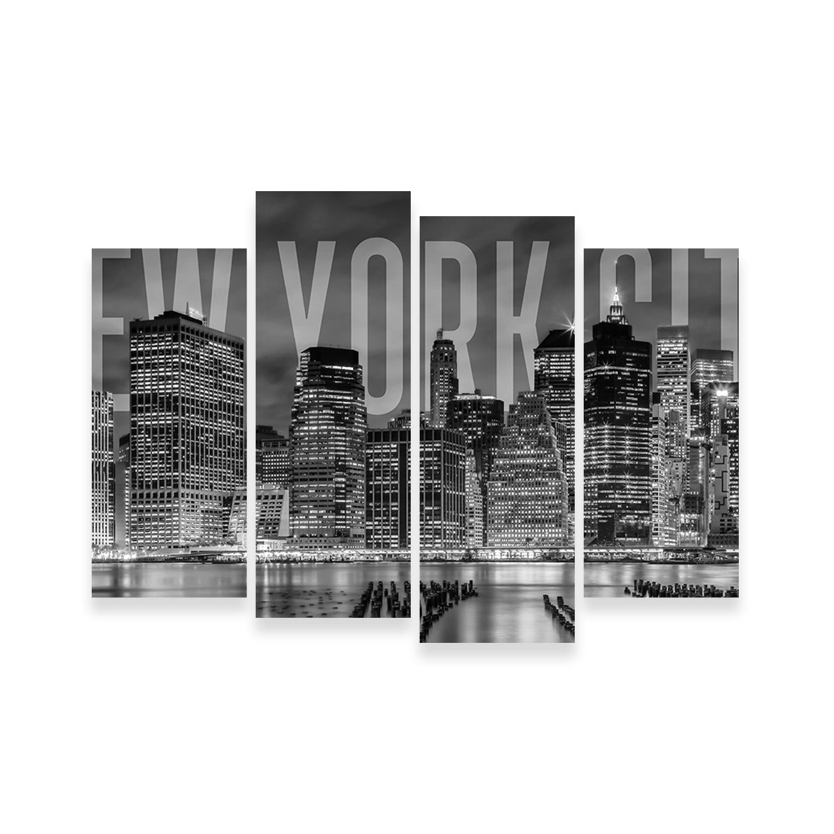 Stunning New York City Skyline Monochrome Wall Art for Home Decor
