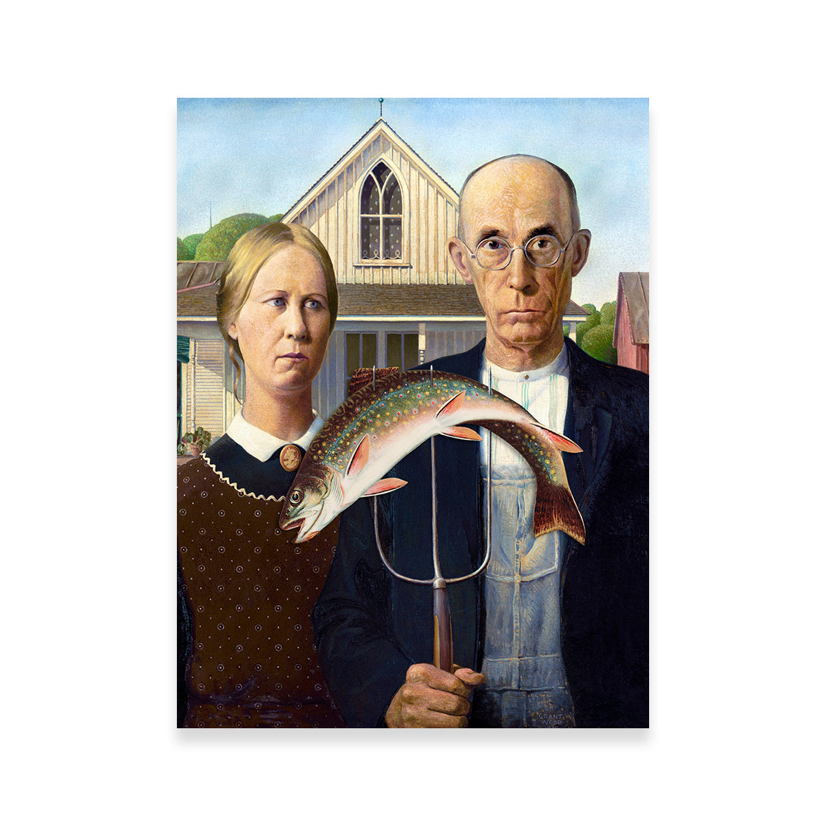 Revisited American Gothic Wall Art - A Stunning Masterpiece by Glory Days Studio