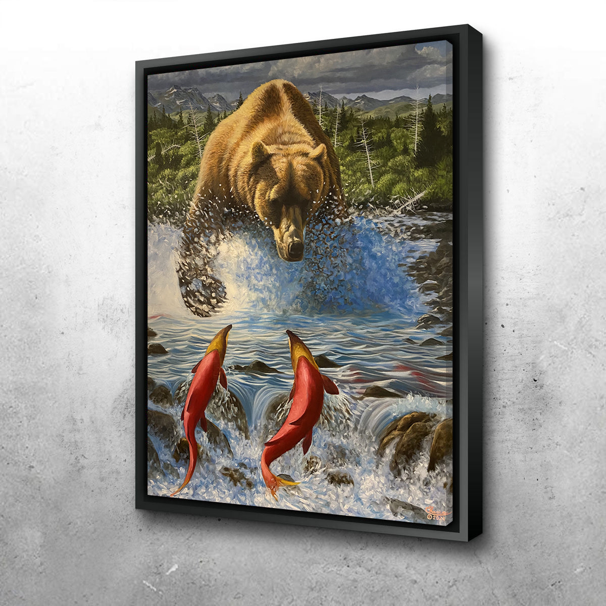 Chance Tedesco's Bear on the Hunt Wall Art - Museum Quality Canvas
