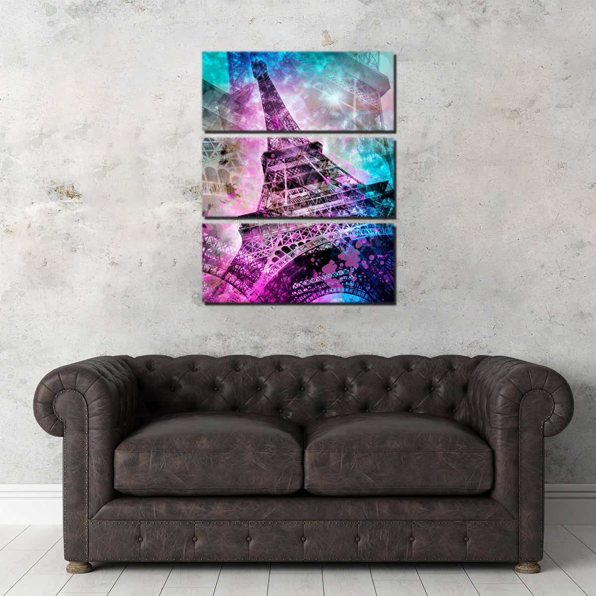 Vibrant Pop Art Eiffel Tower Wall Art by Melanie Viola