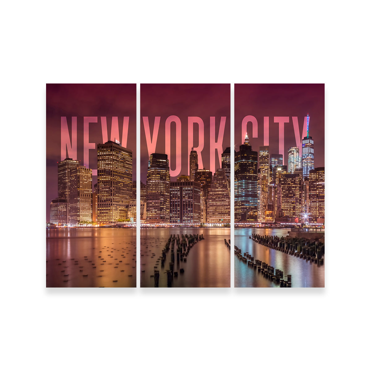 Stunning NYC Letters - Night Wall Art for Bedroom Decor
