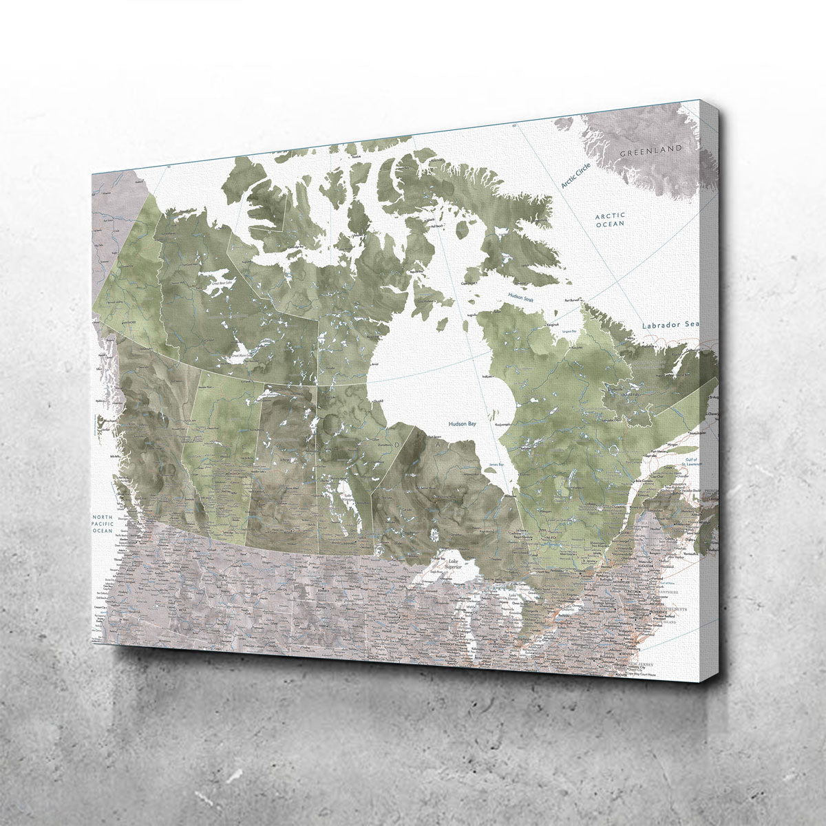 Stunning Canada Map 2 Wall Art by Blursbyai