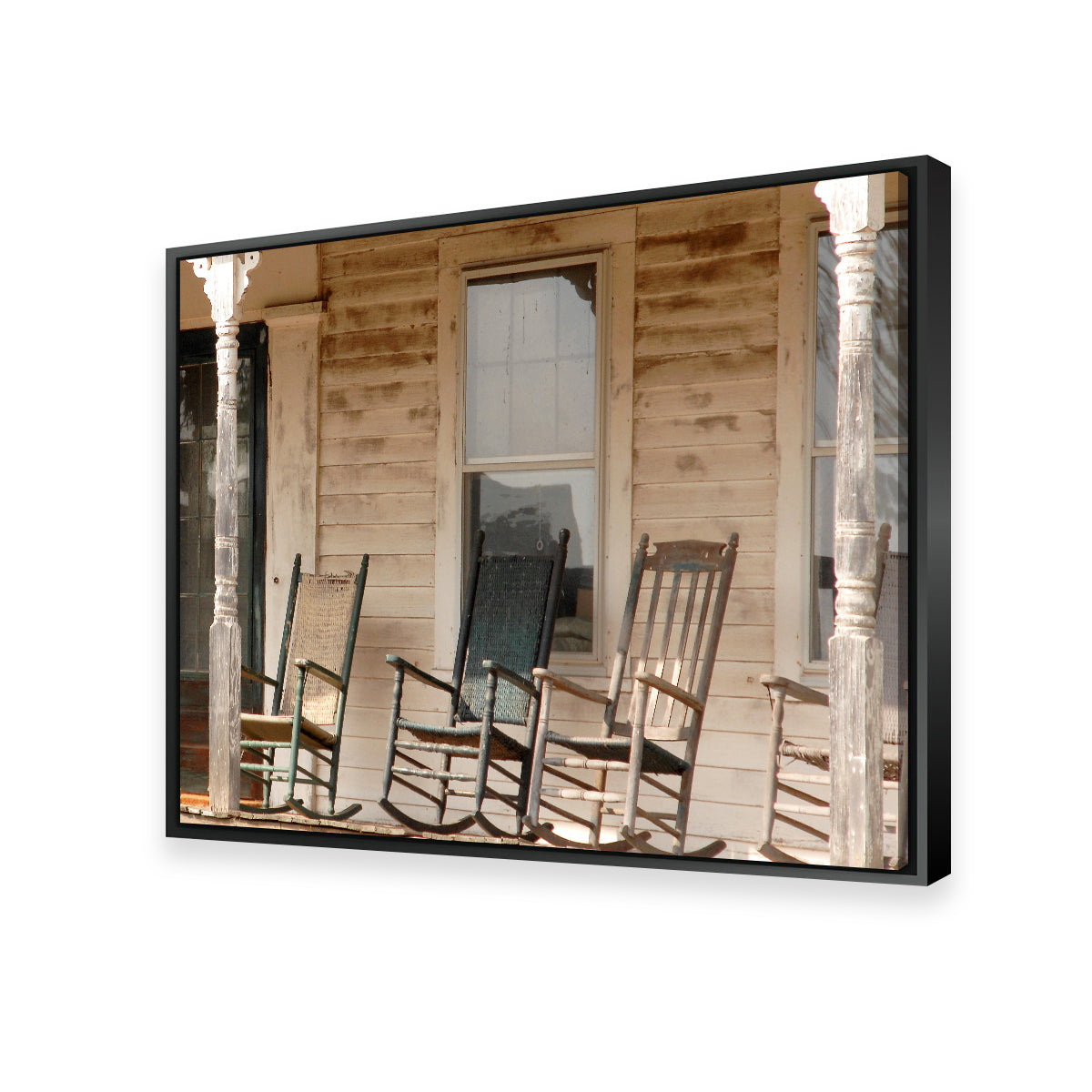 Charming Antique Rocking Chairs in Rural Connecticut Wall Art Prints