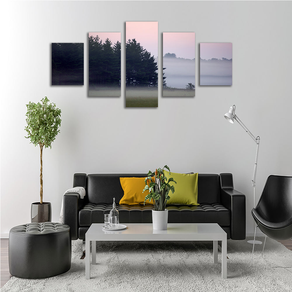 Enchanting Misty Wisconsin Morning Castle Rock Lake Wall Art - Museum-Quality Canvas
