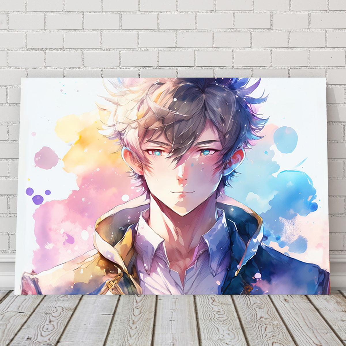 Anime Man Canvas Print - Handmade with Sustainable Pine Wood