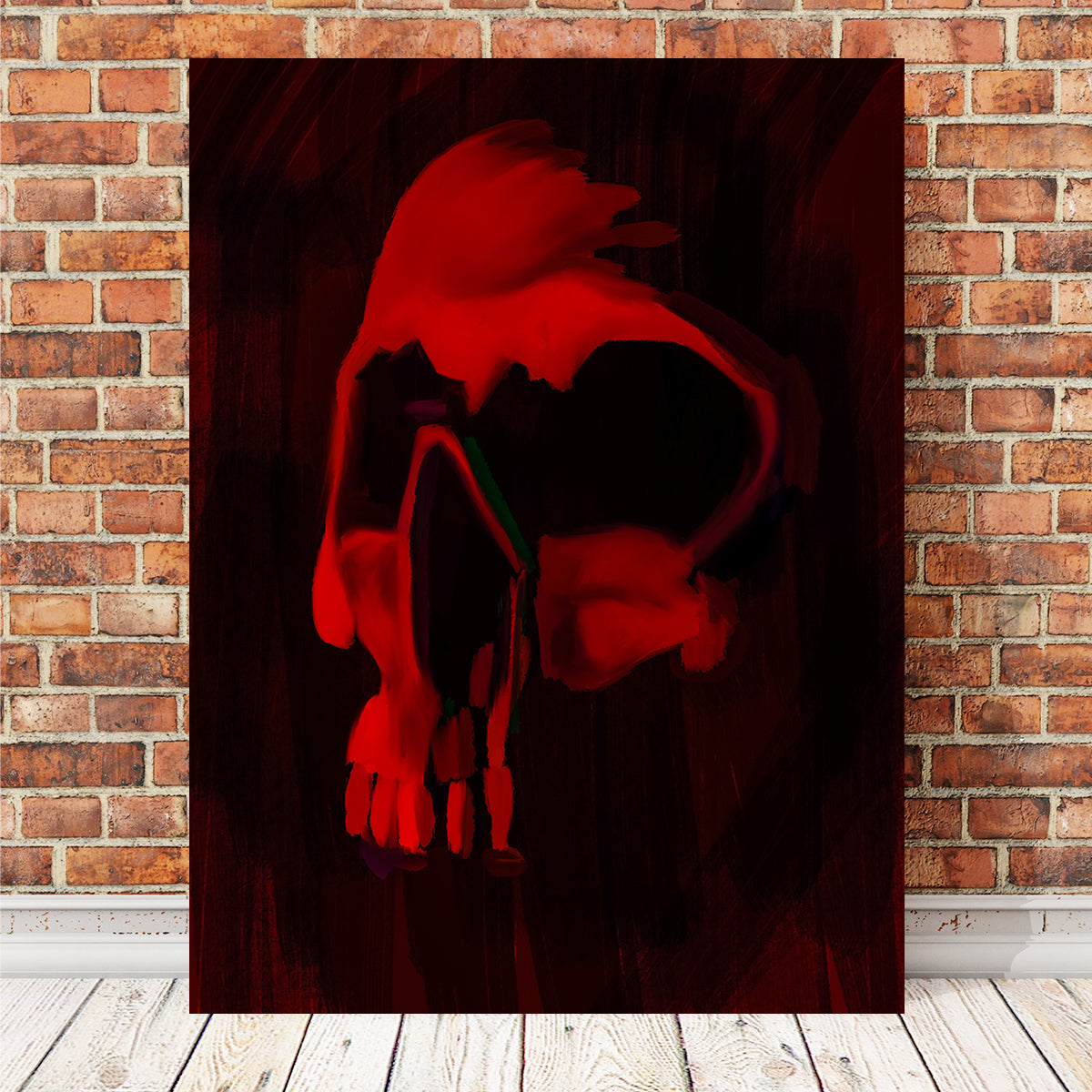 Eye - Catching Red Painted Skull Wall Art by Andy Brackpool