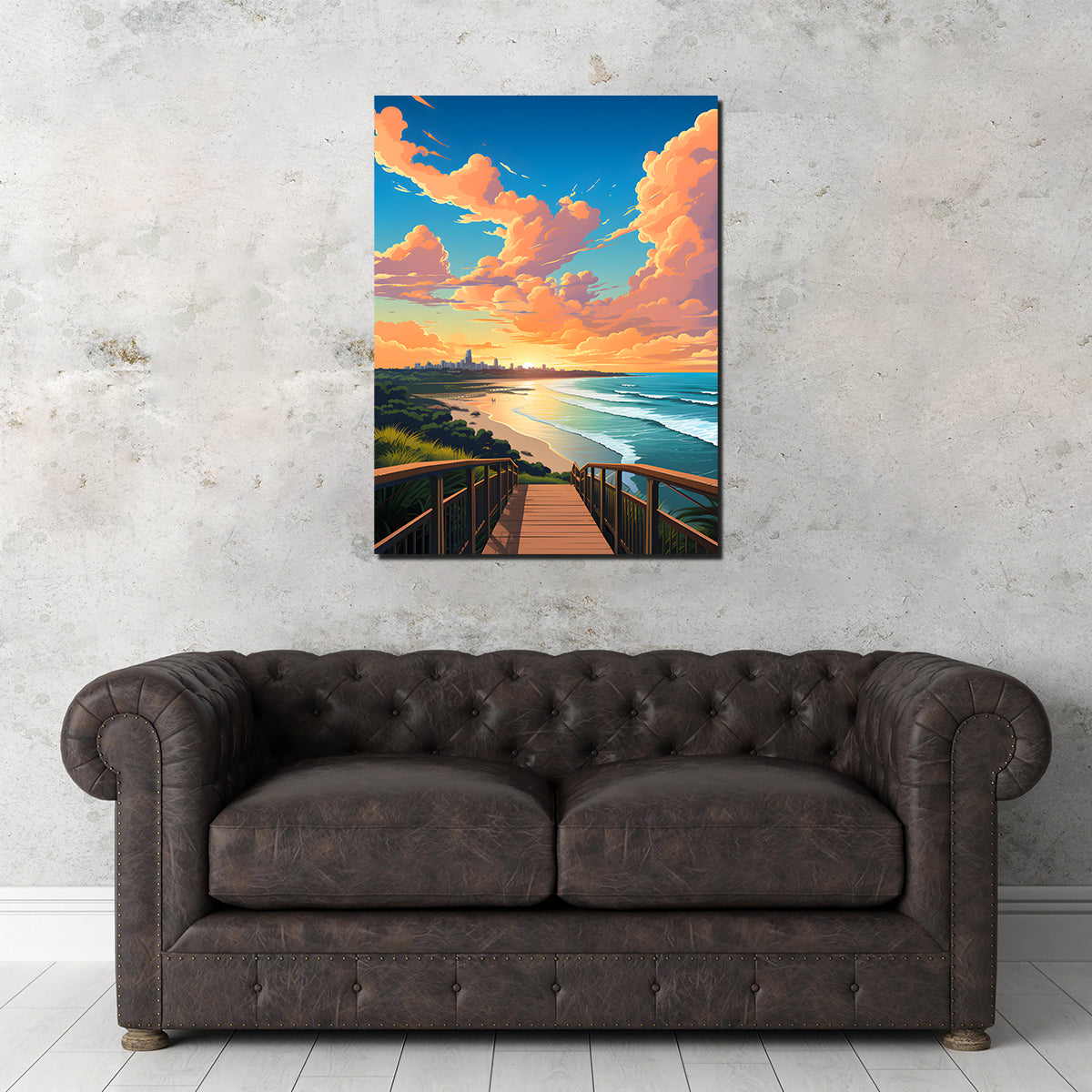 Australia Gold Coast Beach Wall Art - Premium Handmade Canvas Print