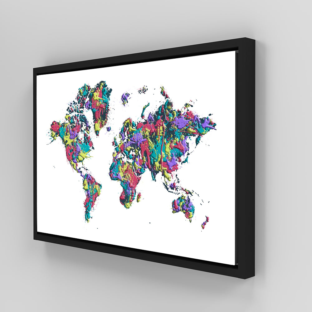 Stunning Pop Art White World Map Wall Art by Melanie Viola