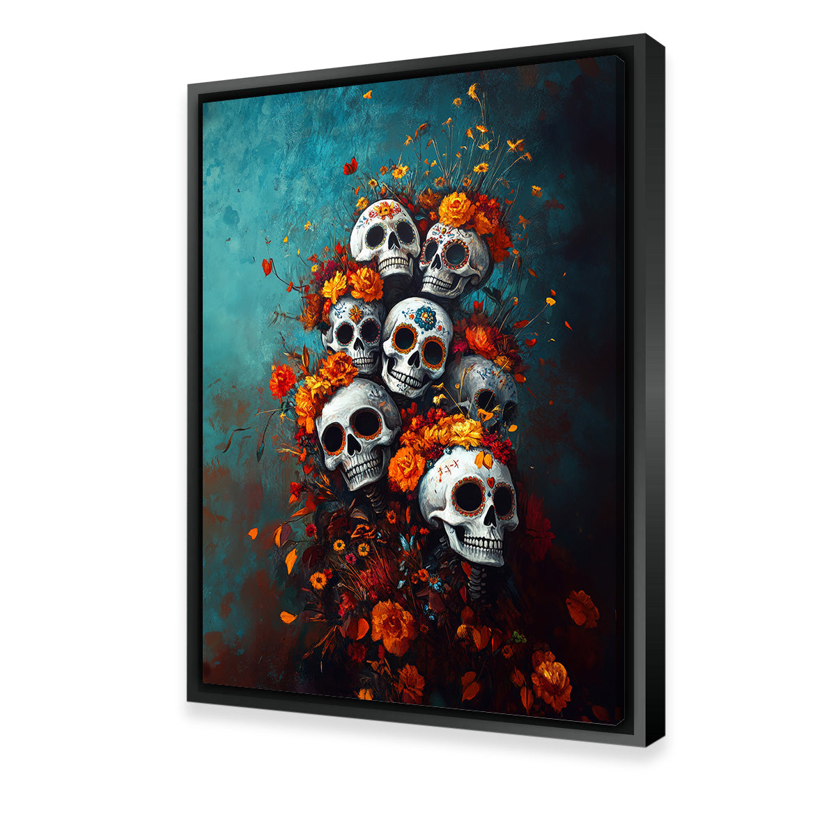 Stunning Skulls with Flowers Wall Art for a Unique Decor