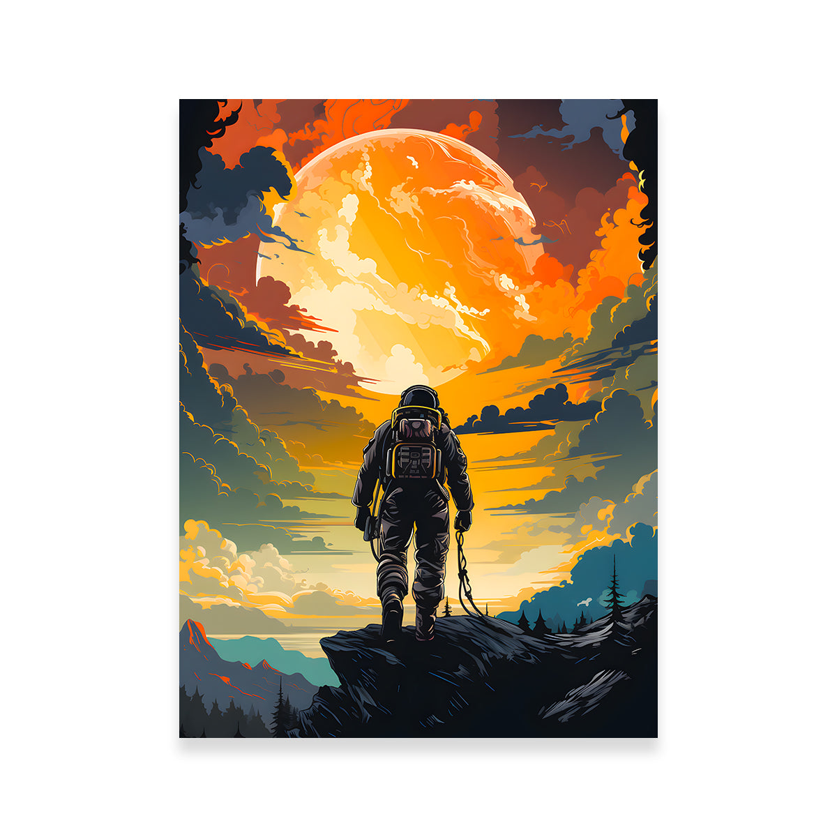 Stunning Astronaut in the Sun Wall Art for Home Decor