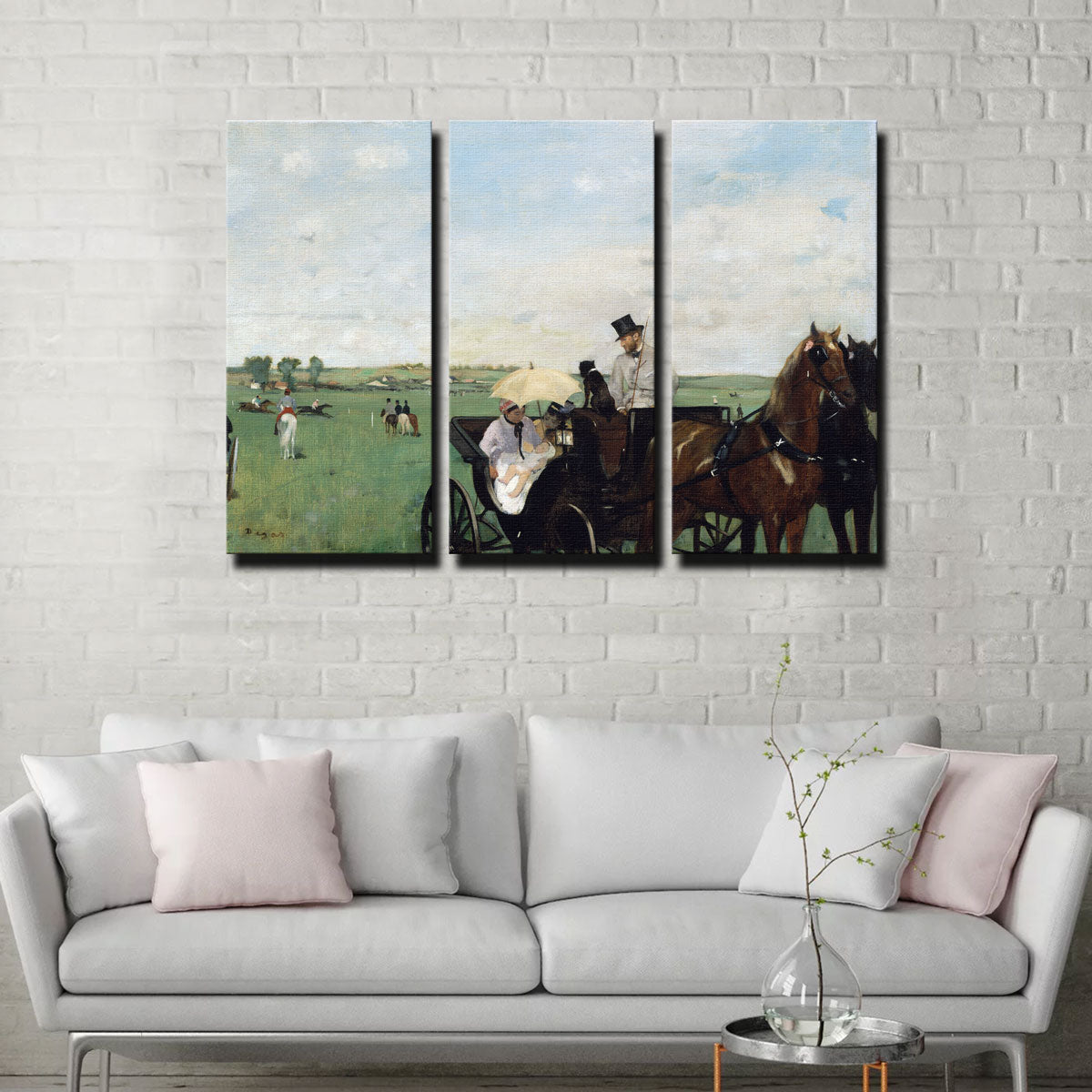 Stunning Edgar Degas At the Races in the Countryside Wall Art