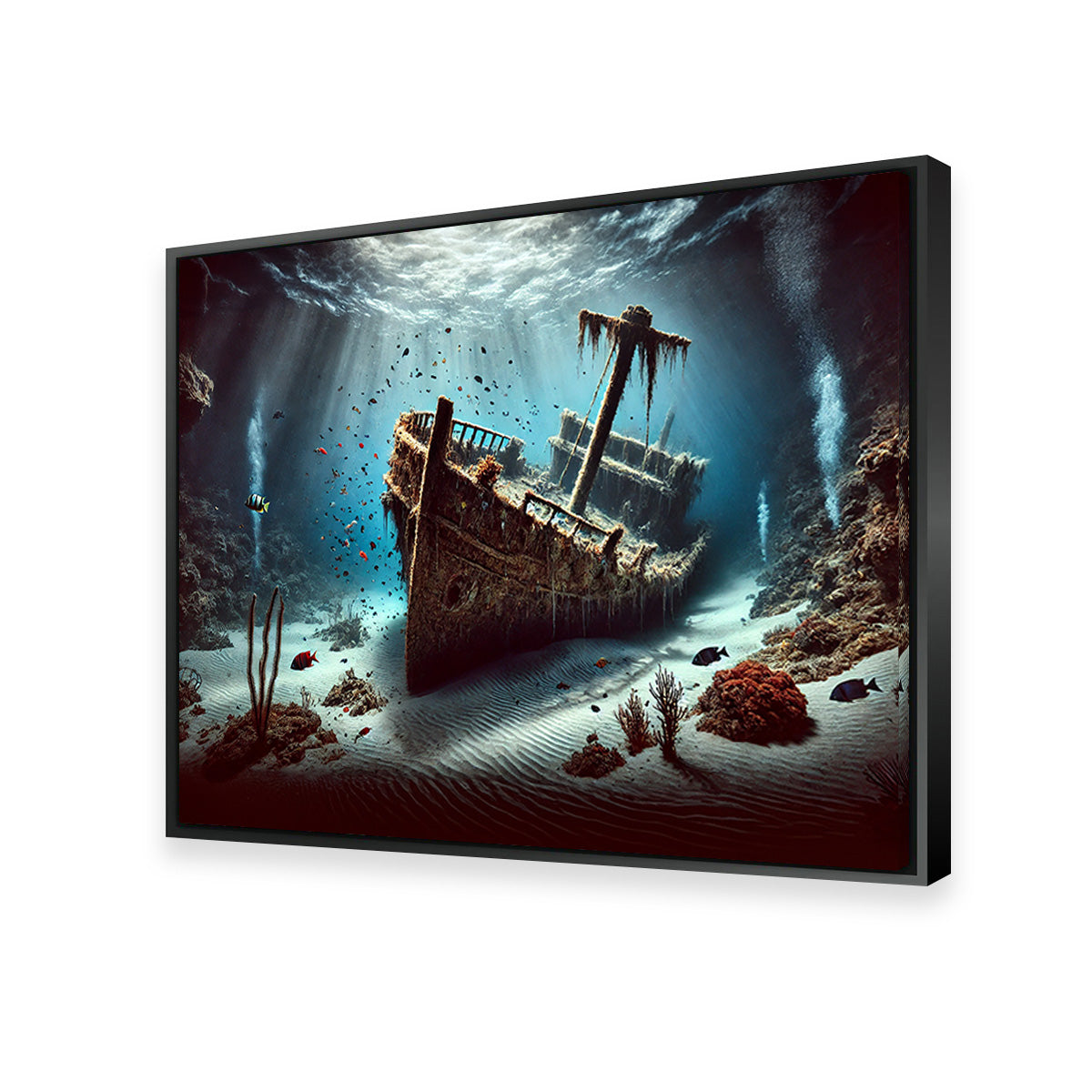 Enchanting Shipwreck on Ocean Floor Wall Art