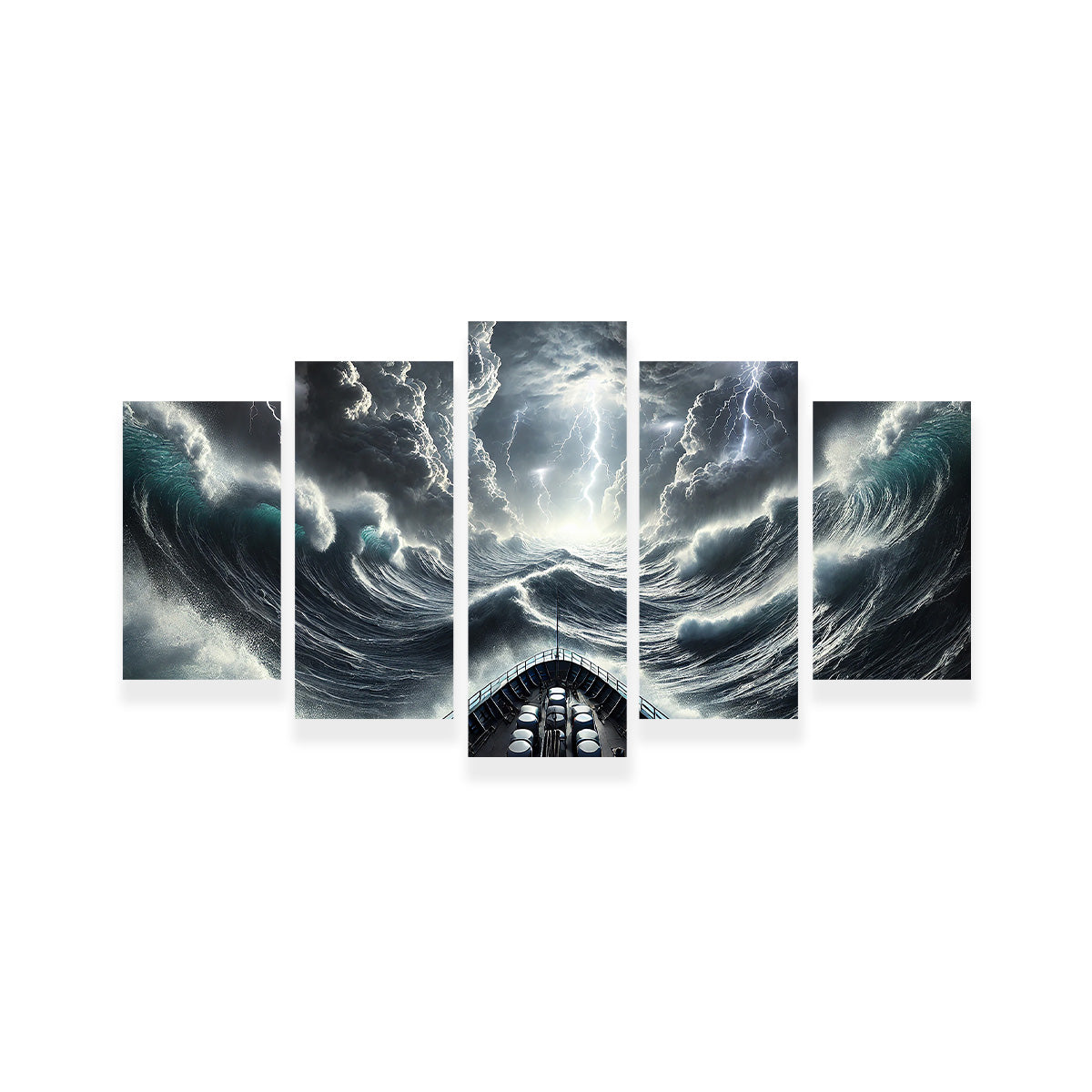 Stunning Ship Deck View of a Fierce Storm Art Print