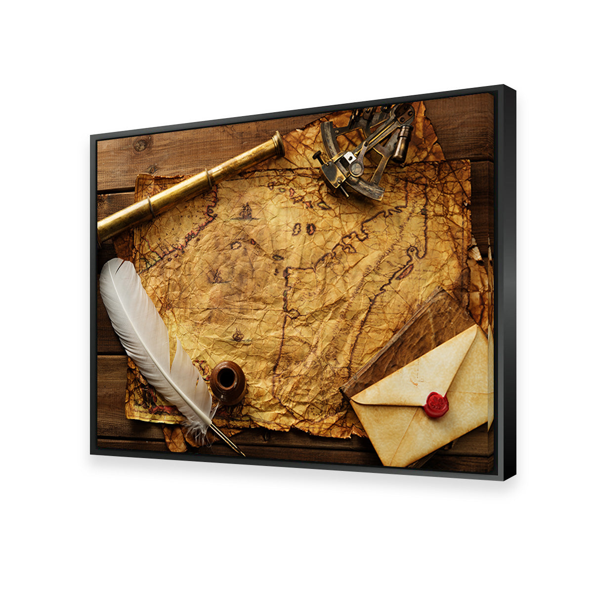 Captain's Quarters Premium Wall Art - Sustainable Pine Wood Framed Canvas