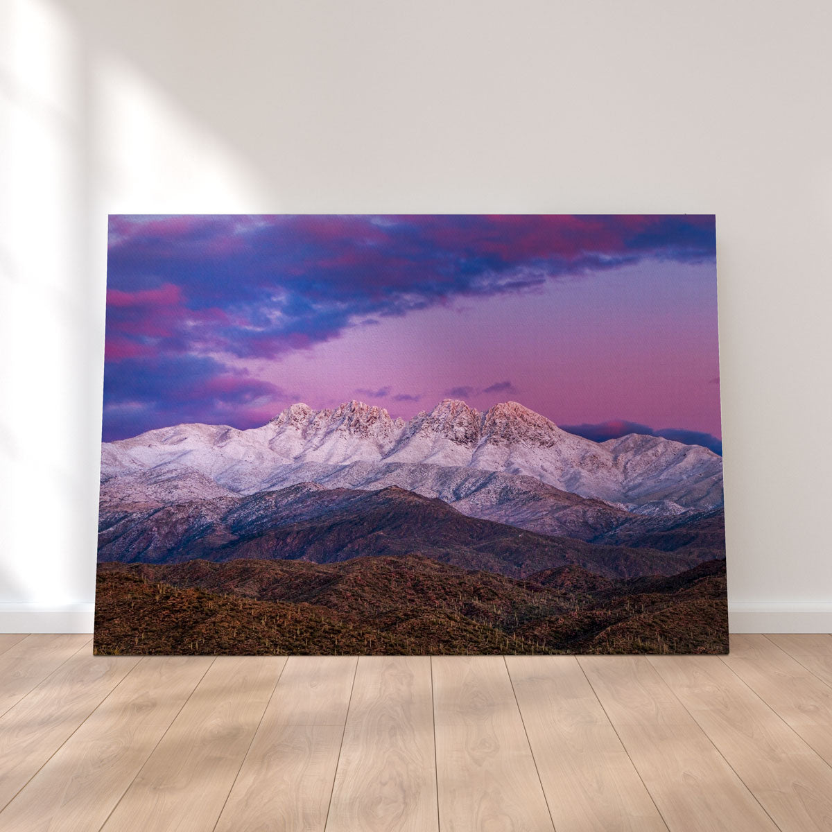 Exquisite Snow - Clad Four Peaks Mountain Wall Art for Stunning Home Decor