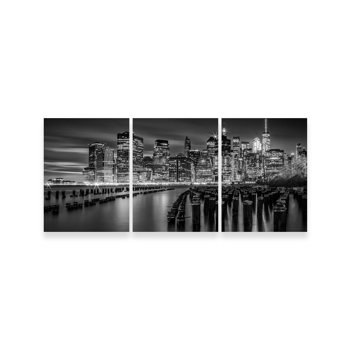 Stunning Monochrome Manhattan Skyline at Sunset Wall Art for Your Home Decor