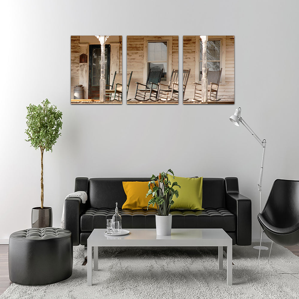 Charming Antique Rocking Chairs in Rural Connecticut Wall Art Prints