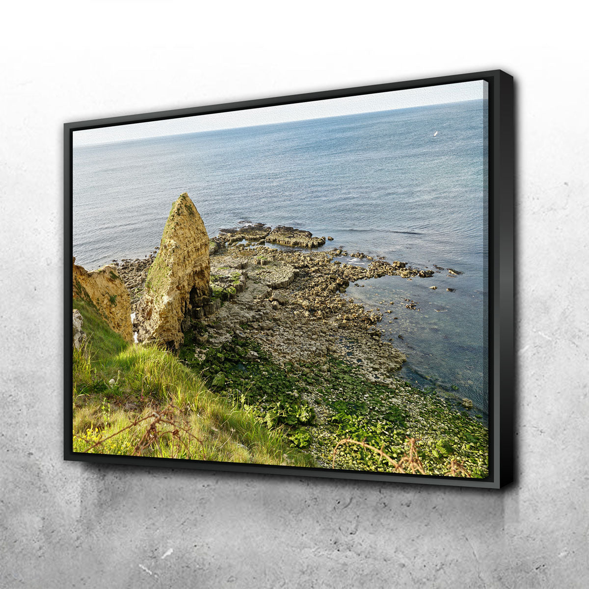 Pointe du Hoc Normandy Wall Art by David Campbell - Museum Quality Canvas Print