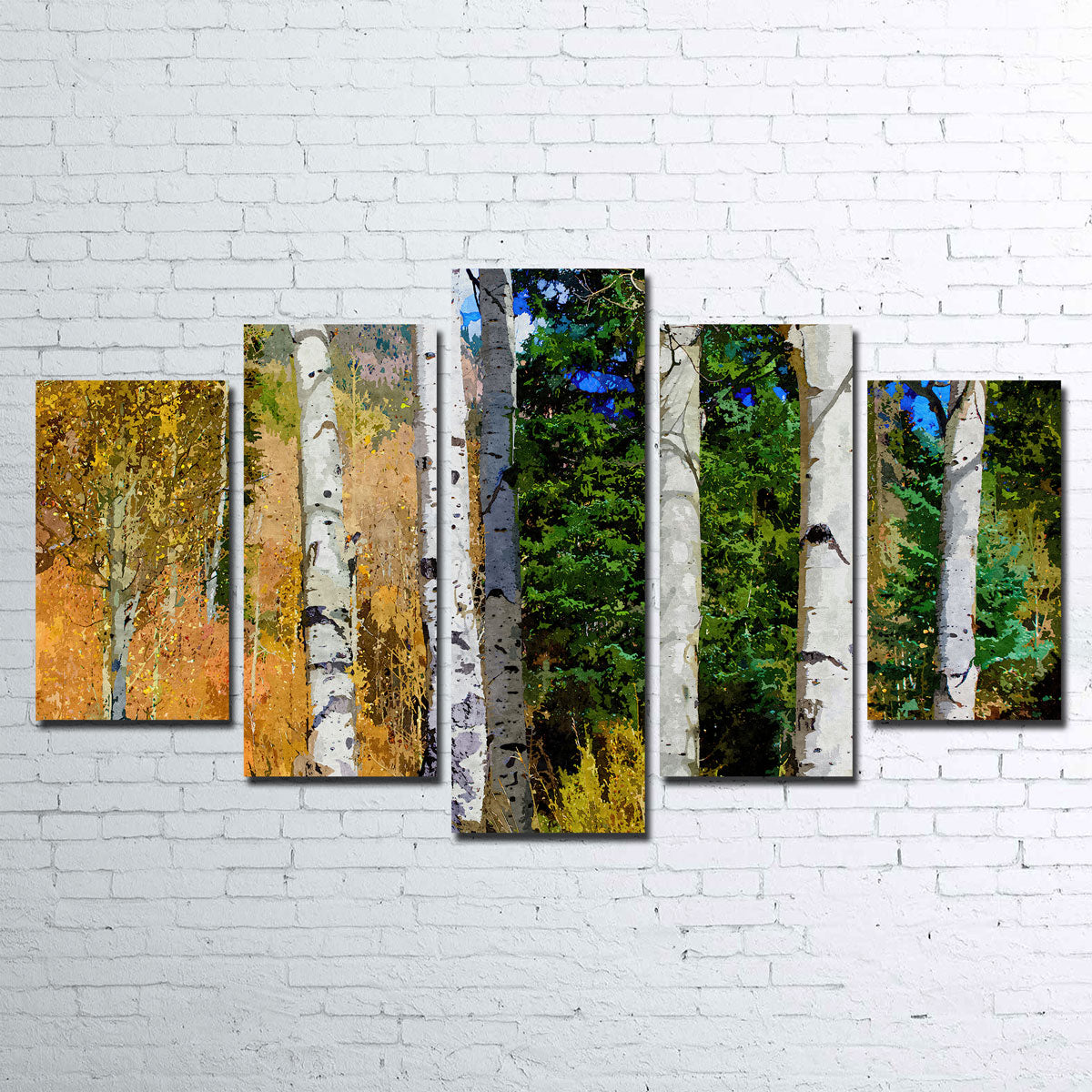 Exquisite Hillside Aspen Grove Wall Art by Denise Dundon