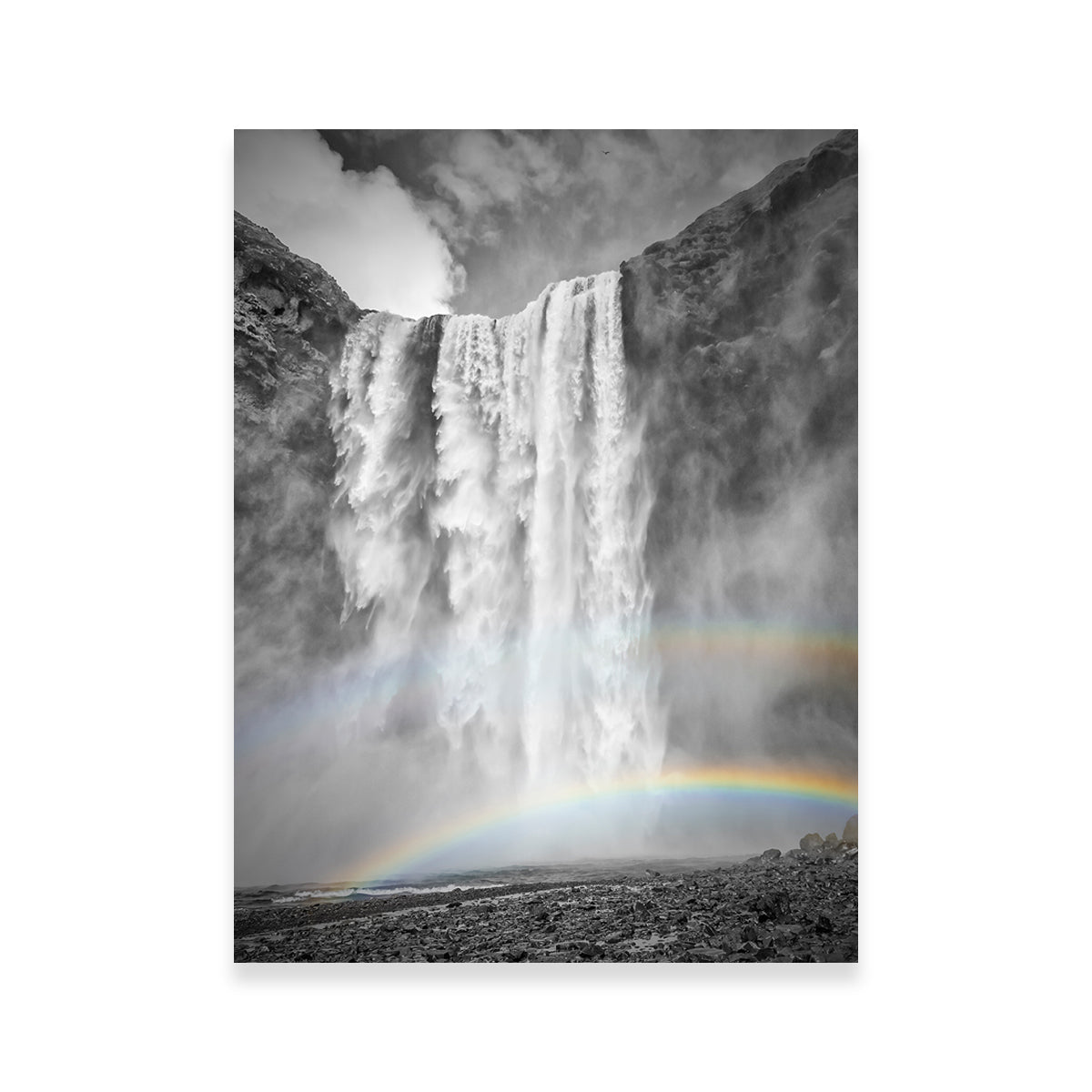 Iceland Skogafoss Stunning Double Rainbow Wall Art by Melanie Viola