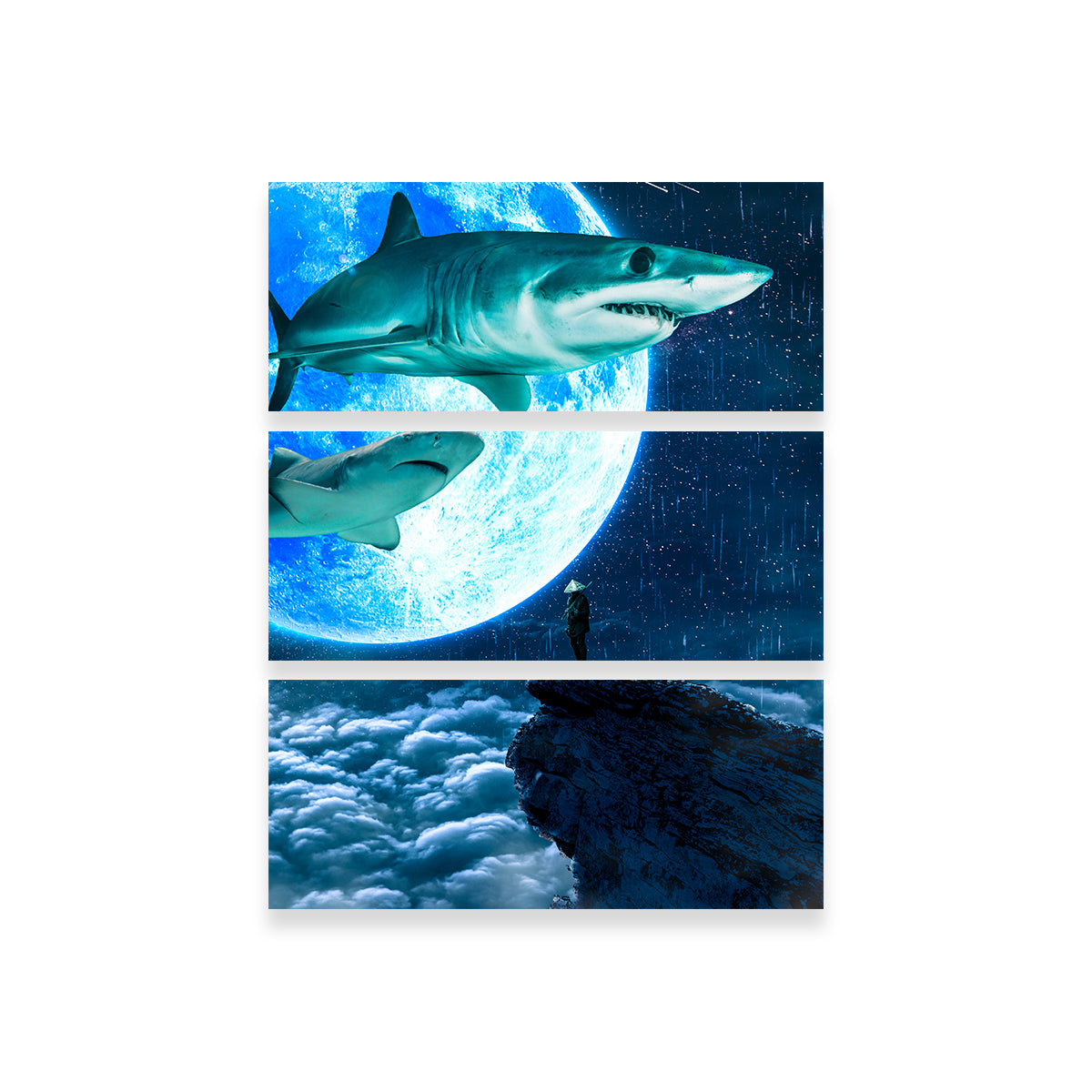 Exquisite Shark Moon Wall Art by INDOARC