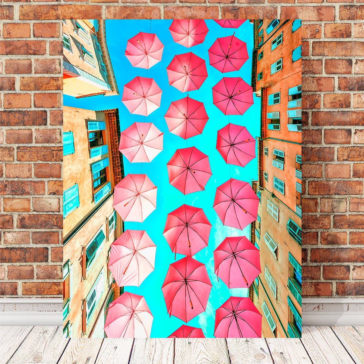 Stunning Pink Umbrellas Wall Art by Manjik Pictures