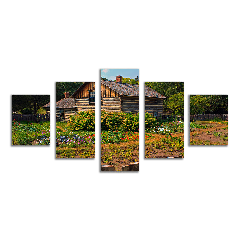 Pedersen House And Garden Wall Art - Sustainable Kiln - Dried Pine Framed Canvas