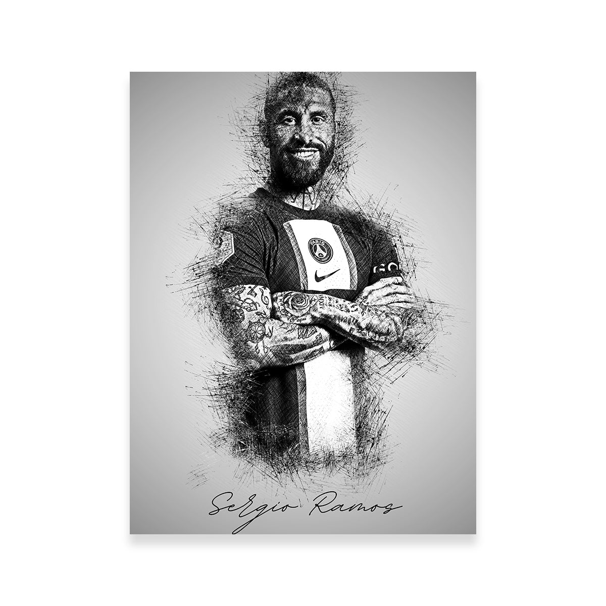 Sergio Ramos High - Quality Wall Art by Albi Art