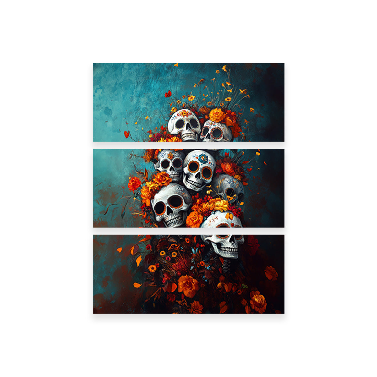 Stunning Skulls with Flowers Wall Art for a Unique Decor