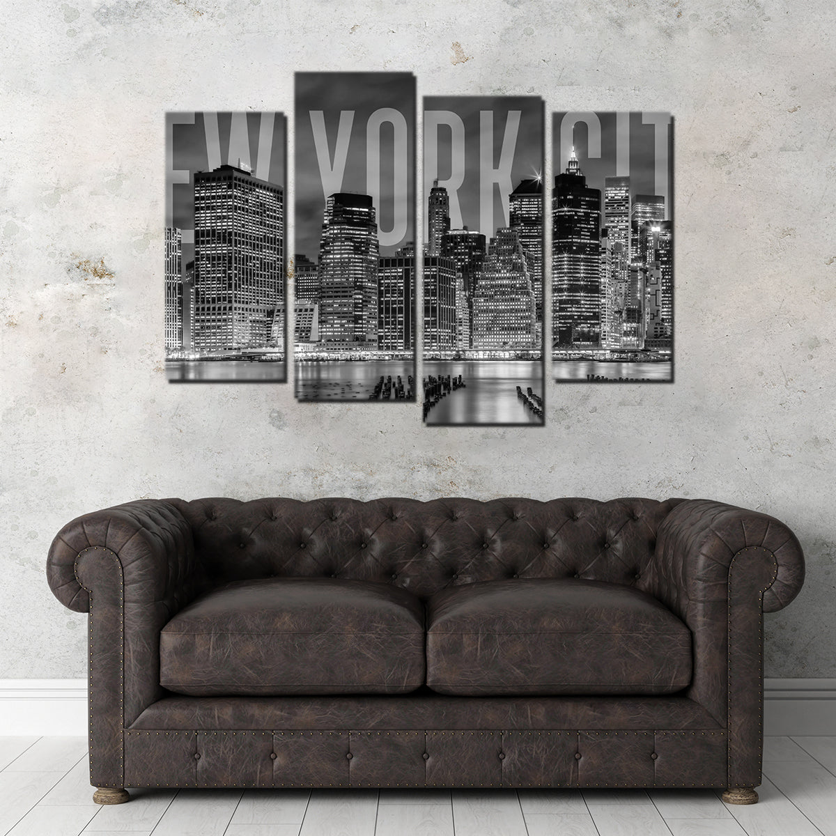 Stunning New York City Skyline Monochrome Wall Art for Home Decor