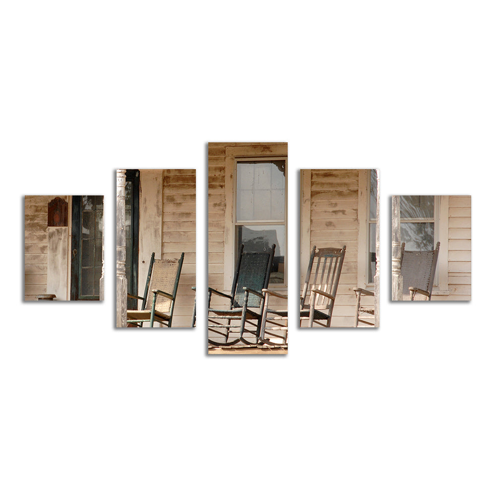 Charming Antique Rocking Chairs in Rural Connecticut Wall Art Prints
