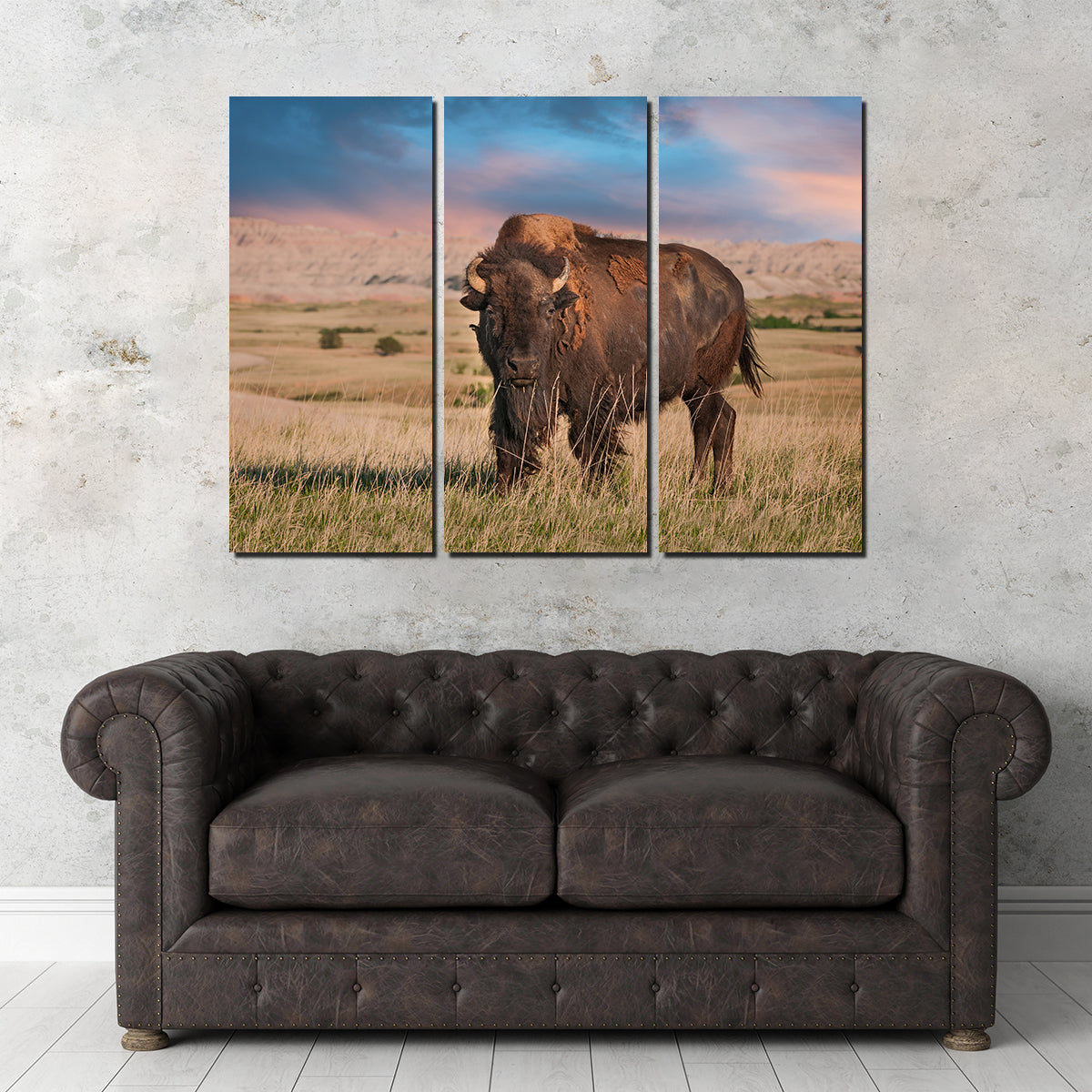 Stunning Badlands Bison Bull Wall Art for Striking Home Decor