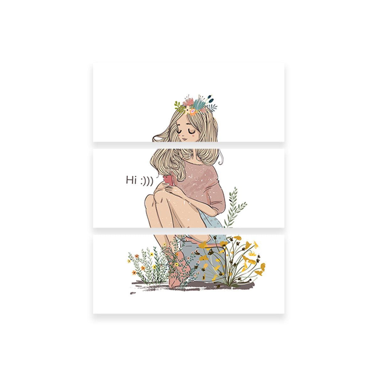 Charming Cartoon Flower Girl Wall Art for Stunning Decor