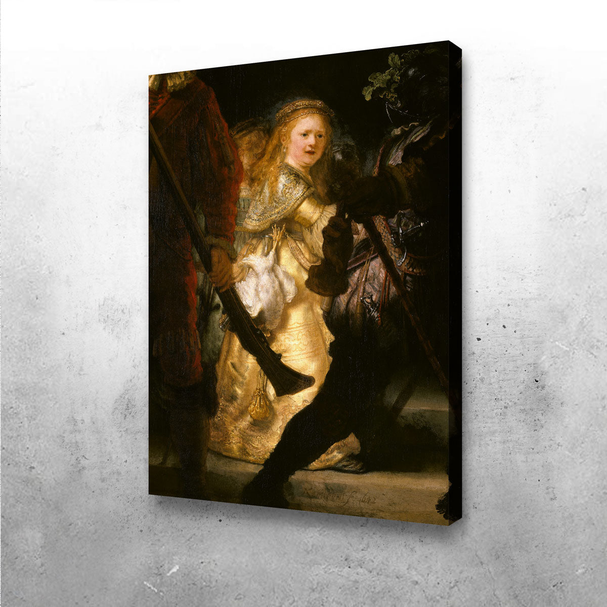 Exquisite Night Watch Detail Wall Art by Rembrandt