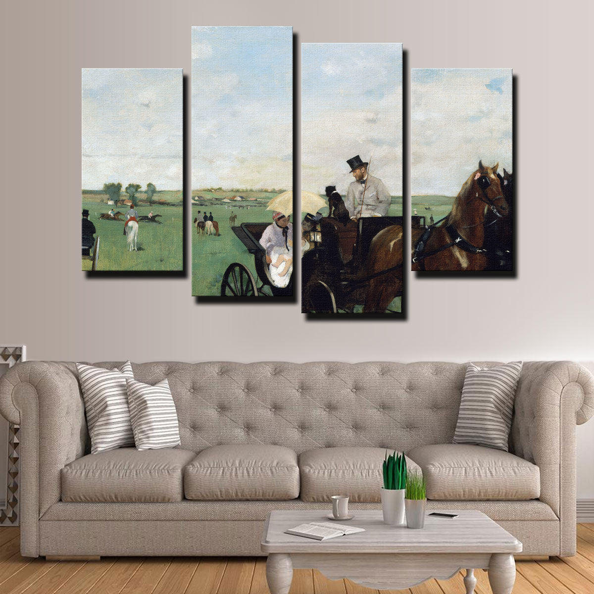 Stunning Edgar Degas At the Races in the Countryside Wall Art