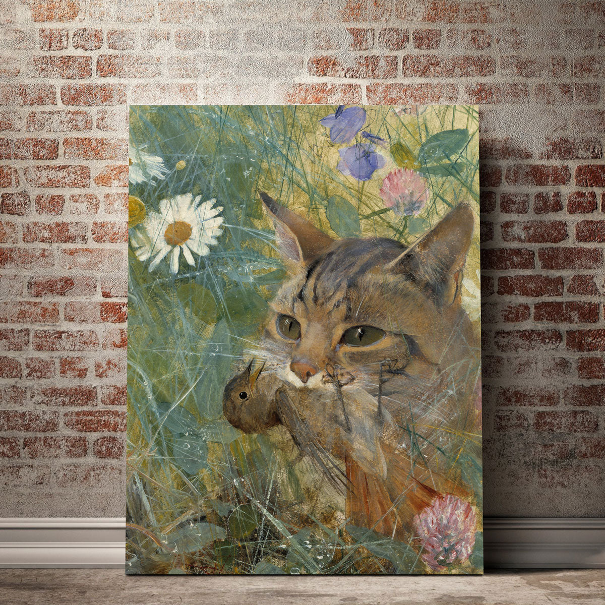 Exquisite Cat's Catch Wall Art by Bruno Liljefors