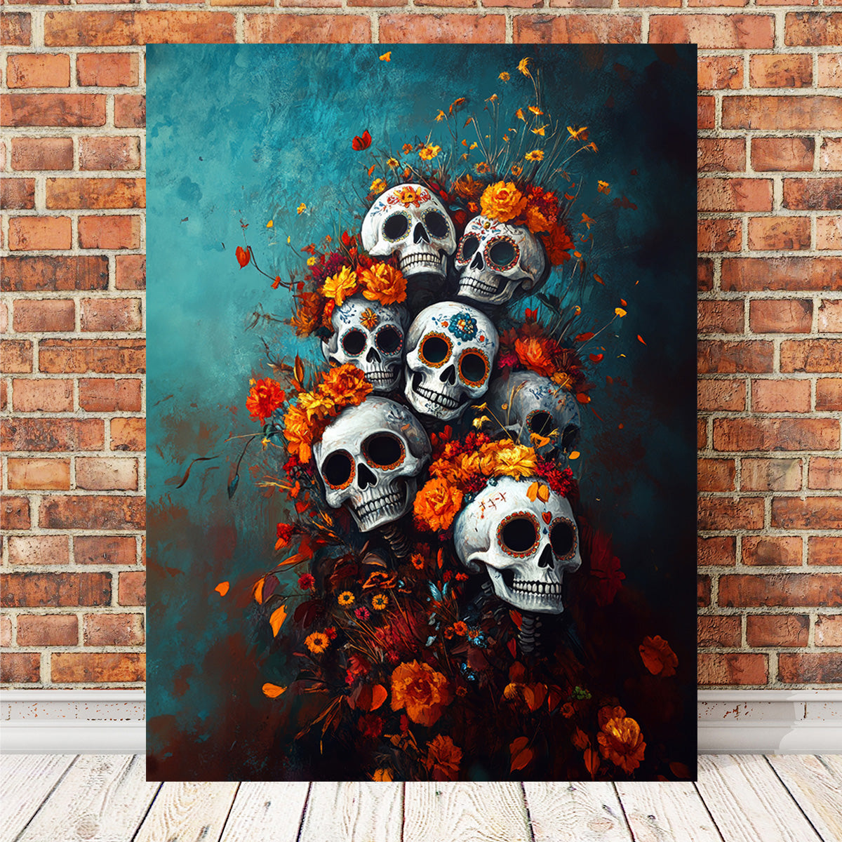 Stunning Skulls with Flowers Wall Art for a Unique Decor