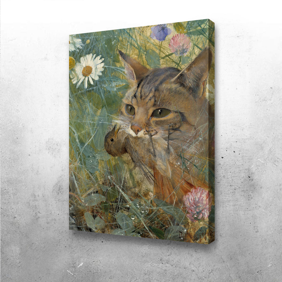 Exquisite Cat's Catch Wall Art by Bruno Liljefors