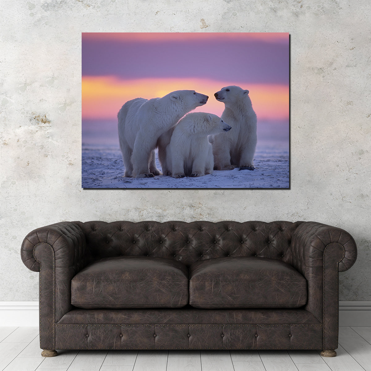 Stunning Polar Bear Family - Canadian Arctic Wall Art for Your Home Decor
